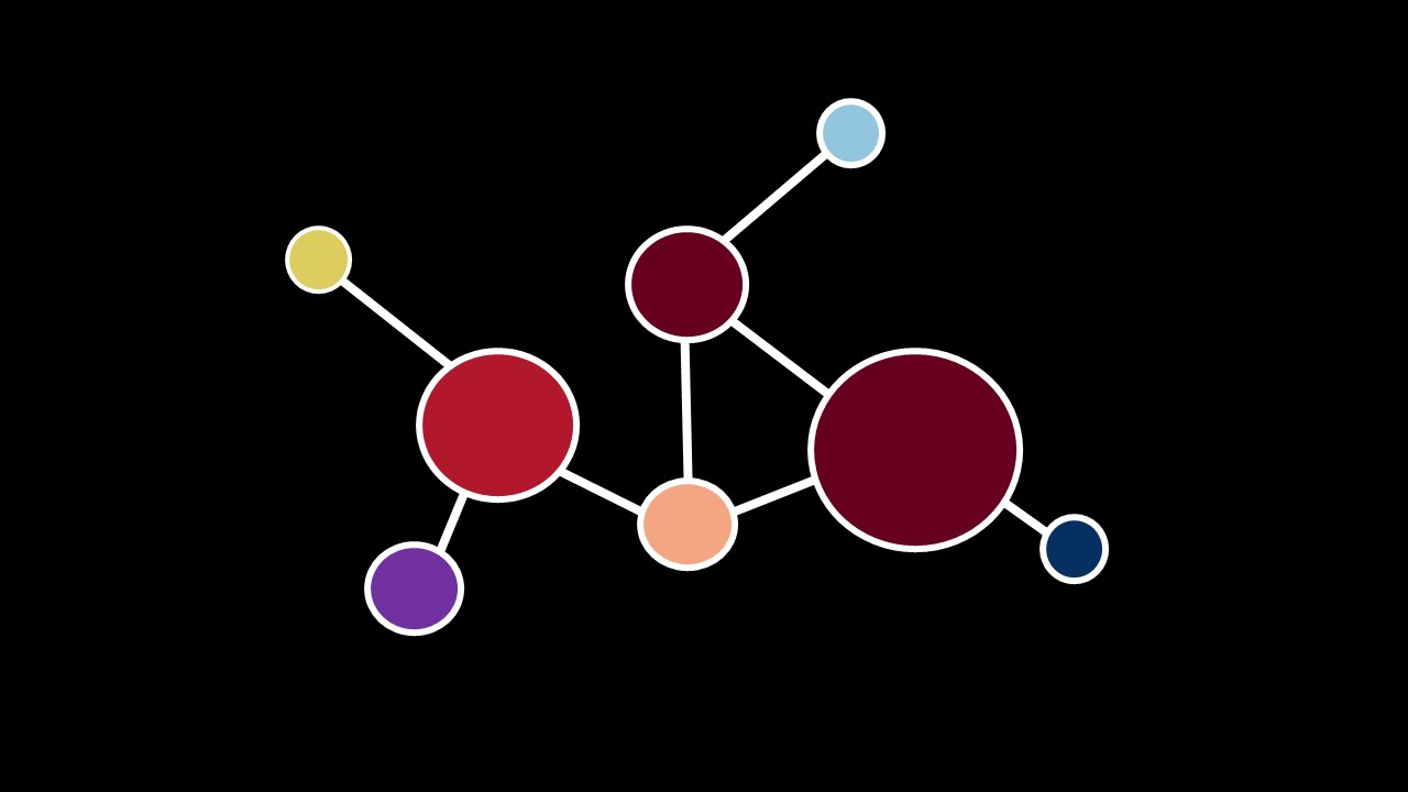 desenho representando uma rede com grupos de proteínas agrupados